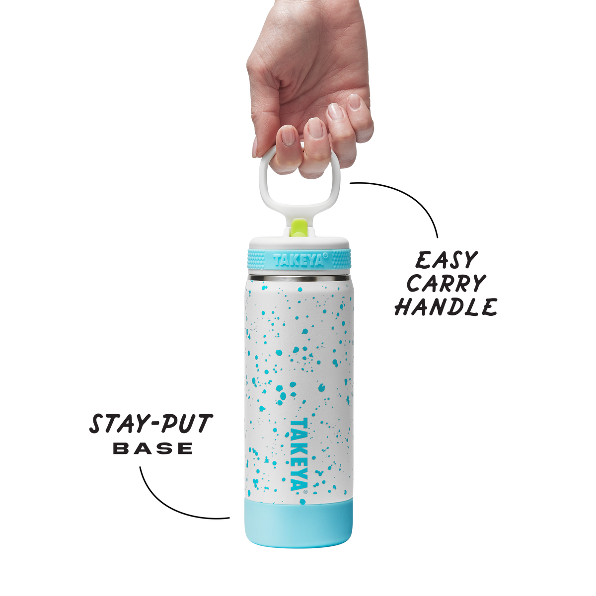 glow-in-the-dark-sport-kids-water-bottle-confetti-with-straw-lid-i6 TKS_SP25_CoreKidsGIDConfetti_StwBtl_CloudGlow_18oz_51368_v3_sRGB-Callout.png